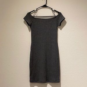 Gray off the shoulder dress